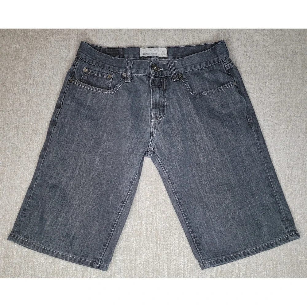 Ecko Unltd Denim‎ Shorts Mens 32 Gray 759 Relaxed Fit Embroidered Y2K Streetwear